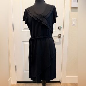 GAP Stretch Black Ruffle Dress